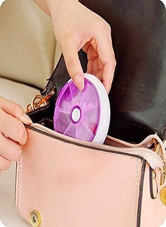 COZIESS علبة أقراص دائرية من كوزيس، 7 أقسام، لحفظ الأدوية | تخزين الأدوية | موزع الأدوية | حامل الأدوية | تخزين الأقراص (متعددة الألوان) - Image 3